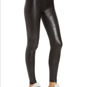 SPANX Black Faux Leather High-Waisted Leggings